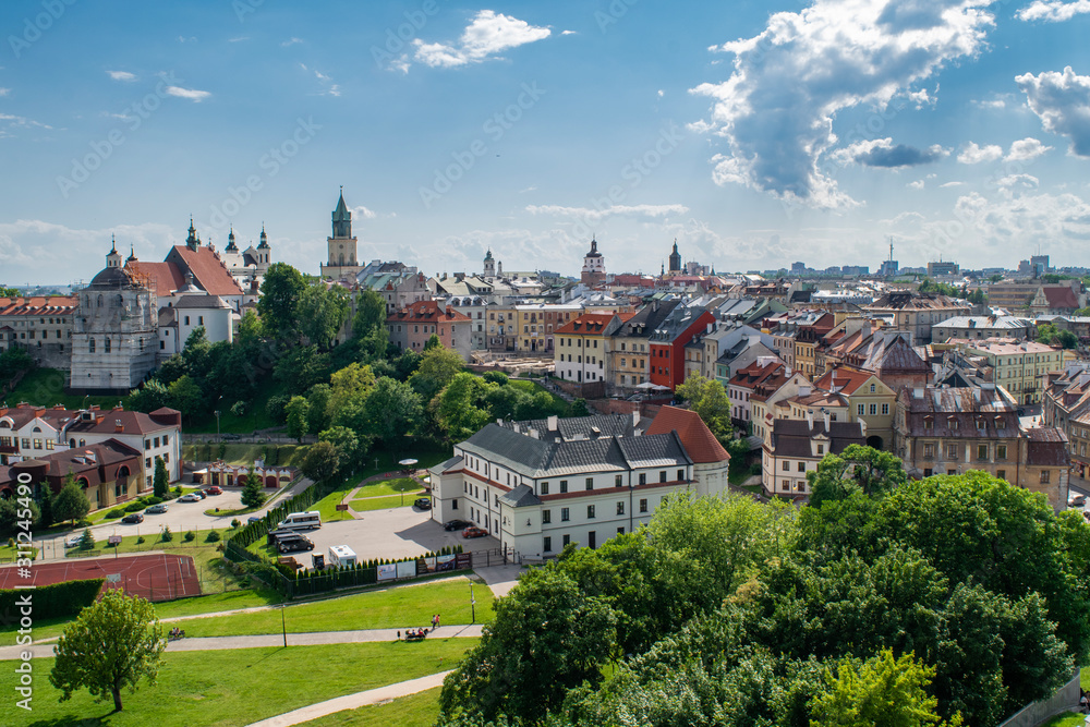 Panoramic view of Lublin Old Town, Poland - obrazy, fototapety, plakaty 