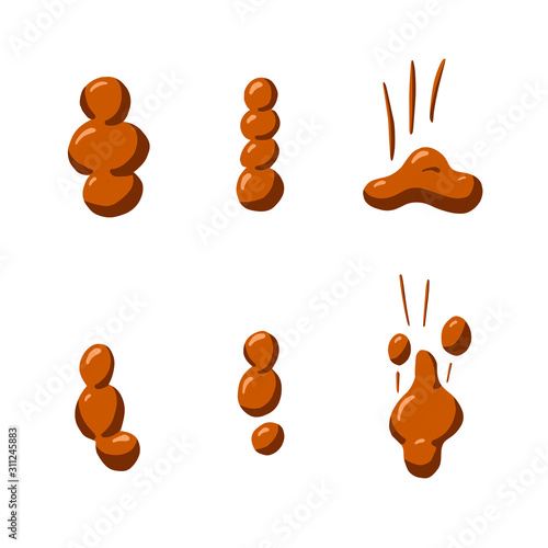 A Collection of Brown Cartoon Poo Poop Faeces 