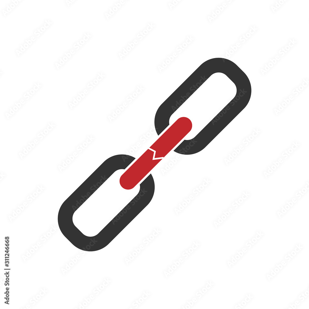 Data protection image. Including broken chain. Vector Illustration, great for financial technology concepts.