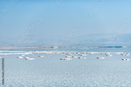 salt islands in the dead sea in israel