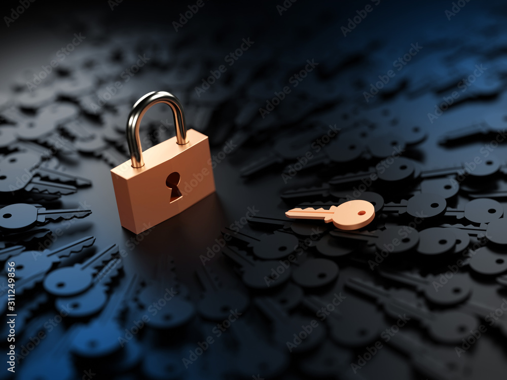 One padlock with infinite keys, metaphor of problems, solutions and