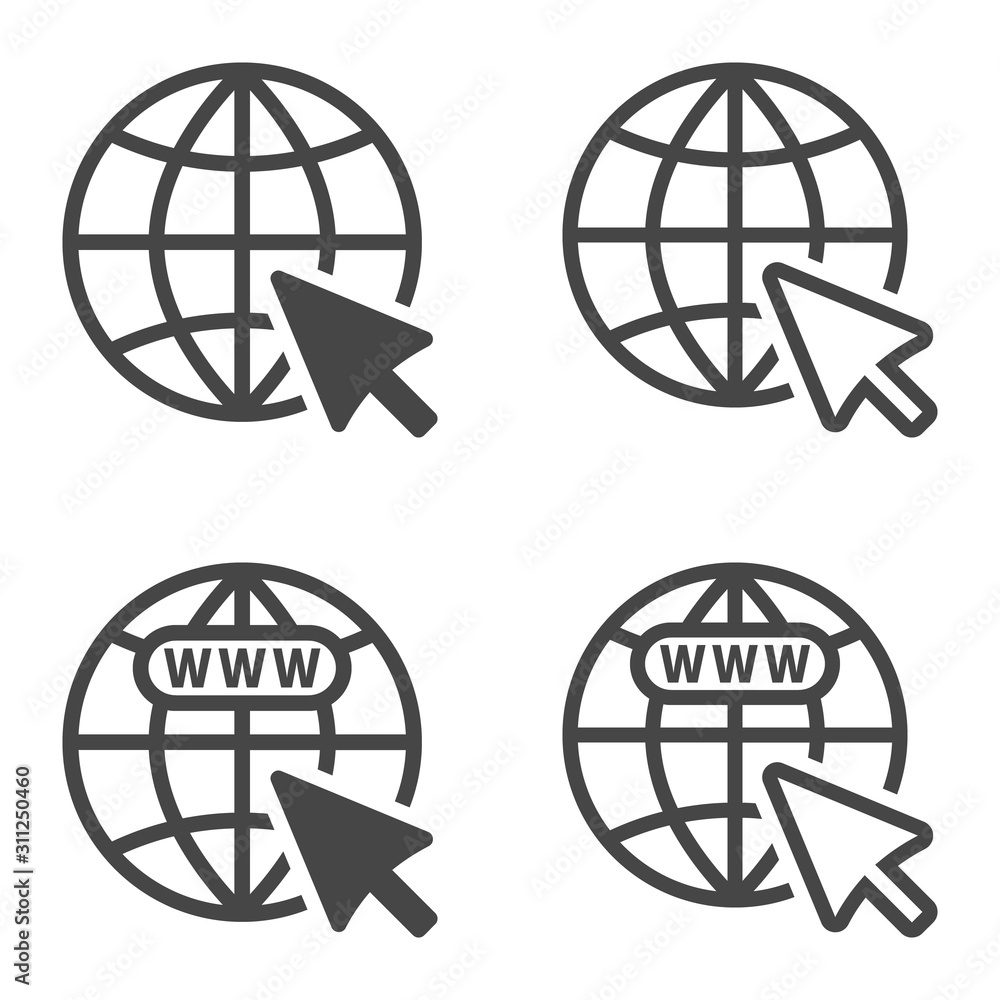 Go To Web Icon In Flat And Outline Styles Isolated On White Background.  Website Pictogram. Internet Symbol For Your Web Site Design, Logo, App, Ui.  Vector Illustration. Stock 벡터 | Adobe Stock
