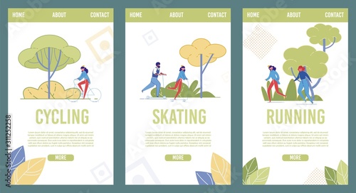 Sportive Recreation Mobile Web Page Templates Set