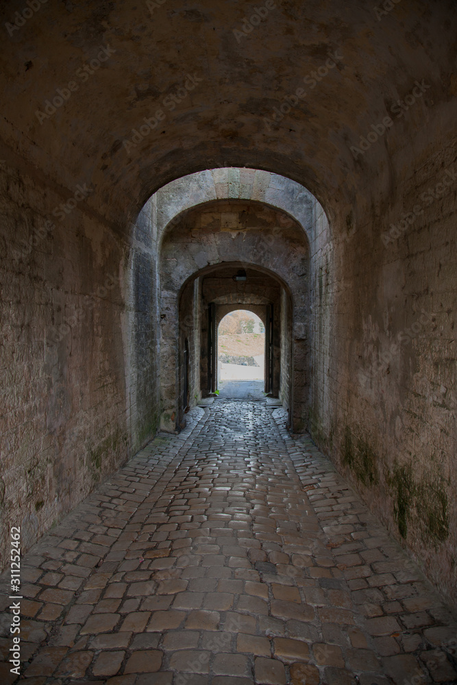 Arch entrance gate in Blaye Citadel Gironde France