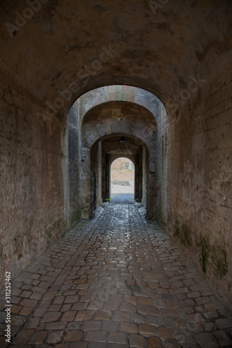 Arch entrance gate in Blaye Citadel Gironde France