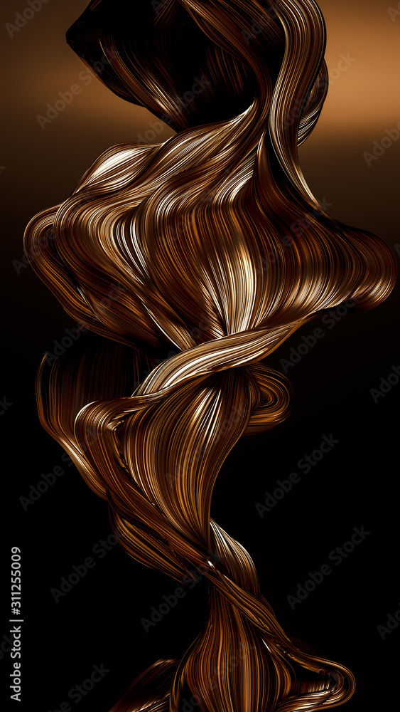 Drapery fabric with stripes. 3d illustration, 3d rendering.