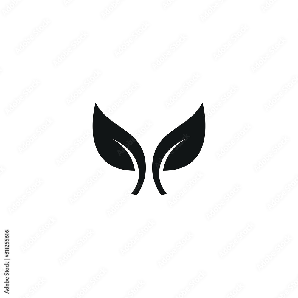 Obraz premium black Leaf logo icon design vector illustration