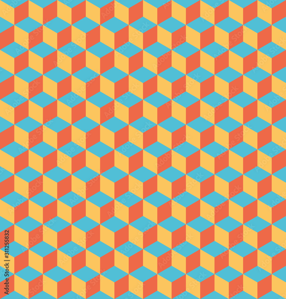 Seamless 3D geometrical pattern of cubes. Abstract design vector background Seamless 3D geometrical pattern of cubes. Abstract design vector background