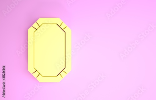 Photography Yellow Poker table icon isolated on pink background