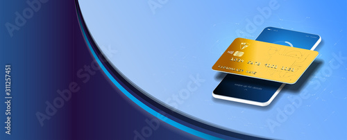 UI, UX, KIT presentation. Mockup digital technology transfer pay. mobile payment, Isometric online payment online concept. Internet payments, Vector illustration the payment using a smartphone