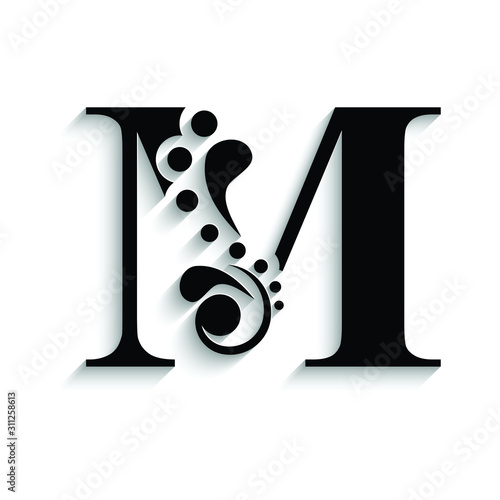 letter . Black flower letter   Beautiful capital alphabet 