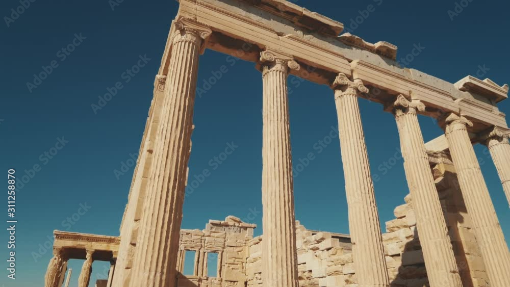 Ancient greek temple ruins of Erechtheion at the Acropolis in Athens, Greece Ancient greek temple ruins of Erechtheion at the Acropolis in Athens, Greece