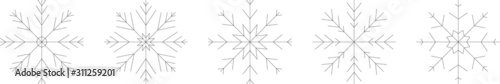 Schneeflocken Icon, Winter Symbol, Eis Kristall, Piktogramm Weiß
