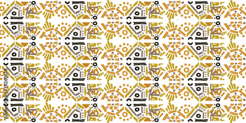 ikat color etnical tribal hand - drawn pattern navajo motif for packing, wallpaper, batik photo