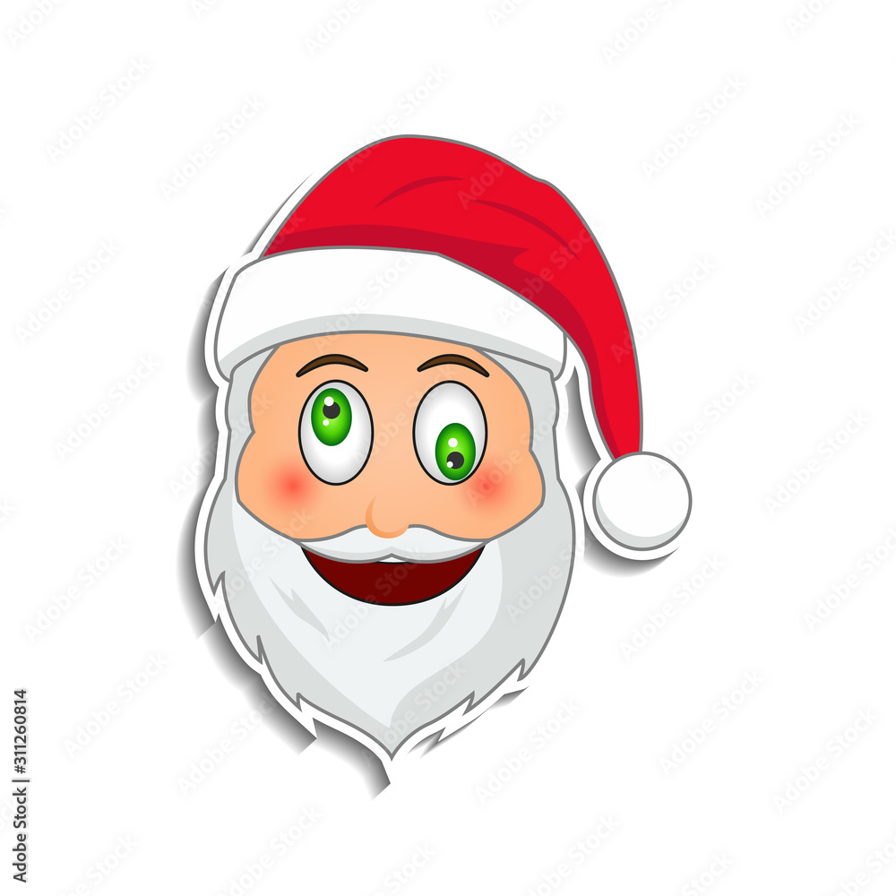 Emoji santa claus in sticker style. Winter holidays emotion. Santa clause in vexation emoji icon Emoji santa claus in sticker style. Winter holidays emotion. Santa clause in vexation emoji icon