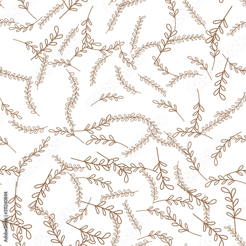 Exotic tropical hawaiian outline. Leaf plant botanical floral foliage. Engraved ink art. Seamless background pattern. 