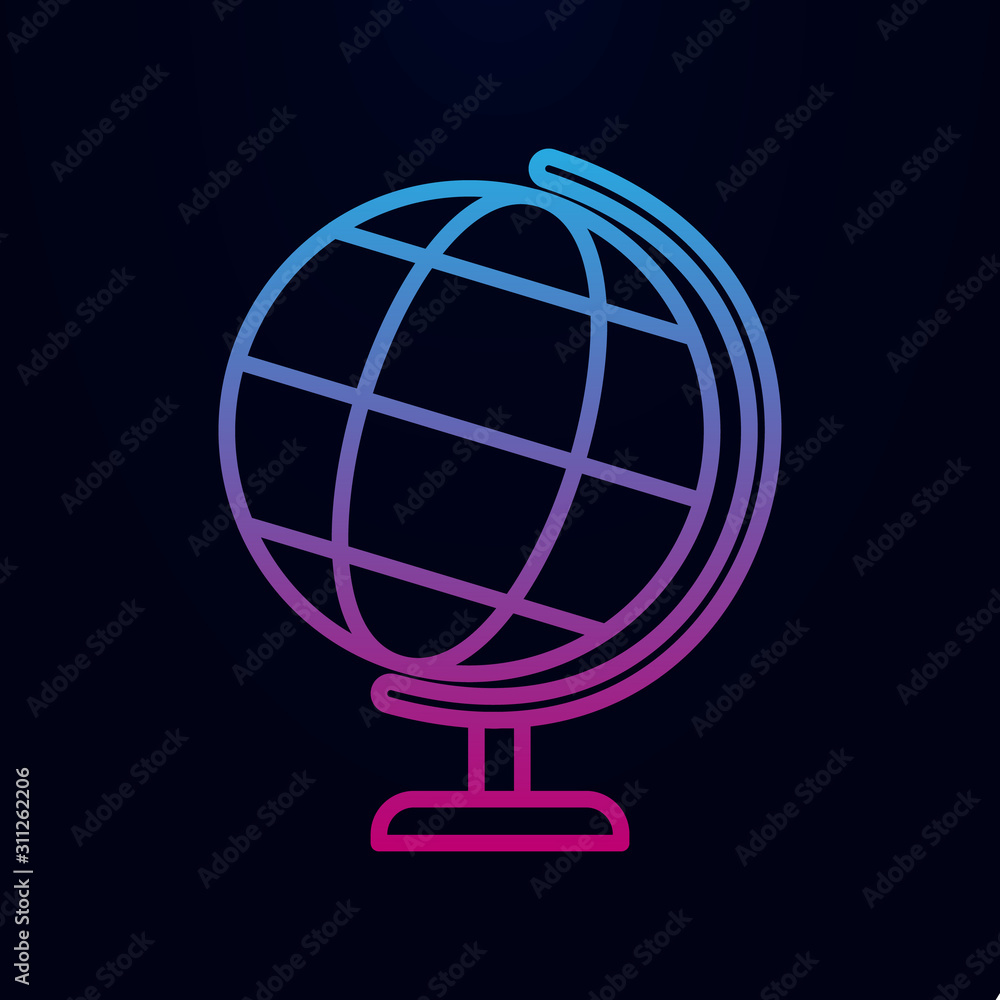 Globe nolan icon. Simple thin line, outline vector of school icons for ui and ux, website or mobile application Globe nolan icon. Simple thin line, outline vector of school icons for ui and ux, website or mobile application