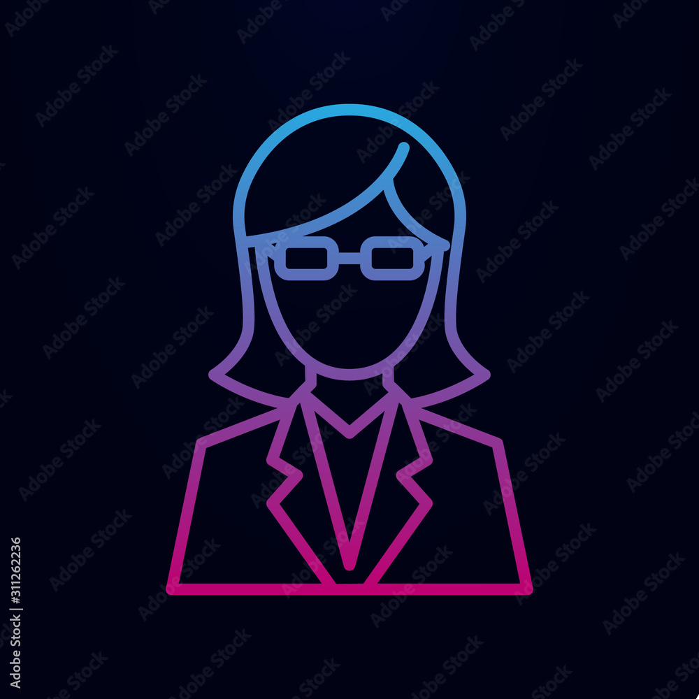 Teacher nolan icon. Simple thin line, outline vector of school icons for ui and ux, website or mobile application Teacher nolan icon. Simple thin line, outline vector of school icons for ui and ux, website or mobile application
