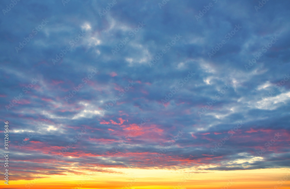 Fototapeta premium Epic and beautiful Skies Cloud Overlays during sunrise and sunset. Amazing clouds in different colors during sunrise or sunset. The concept of changing the sky in the pictures.