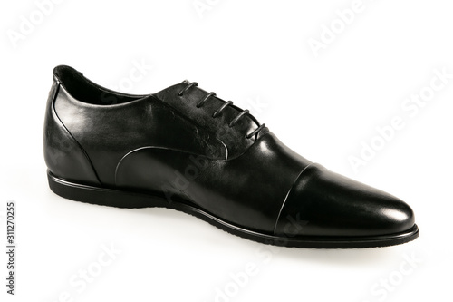 black leather shoe