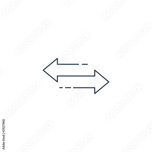 Linear Double arrow icon in four direction. Web navigation. Simple outline element vector illustration on white background.