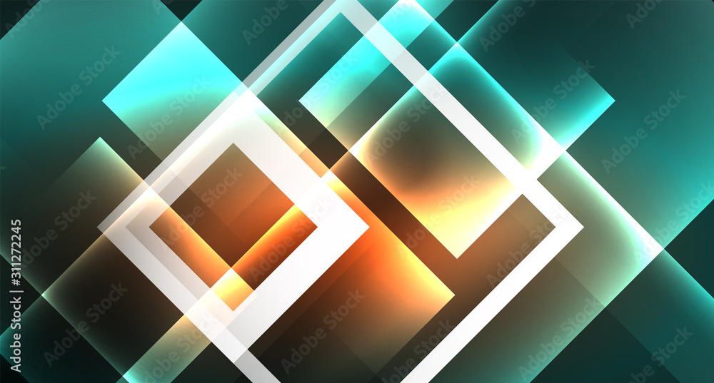 Neon geometric abstract background in hipster style on light background. Space retro design. Color geometric pattern. Square shape abstract background. Neon geometric abstract background in hipster style on light background. Space retro design. Color geometric pattern. Square shape abstract background.