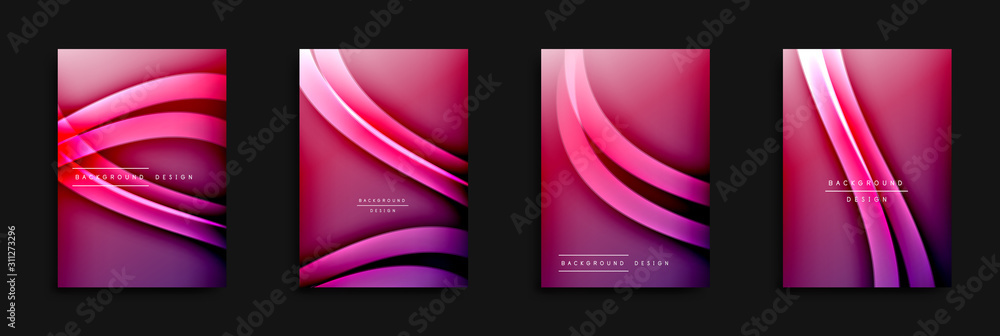 custom made wallpaper toronto digitalWave covers set with fluid gradients. Dynamic trendy abstract background with flowing wavy lines. Vector Illustration