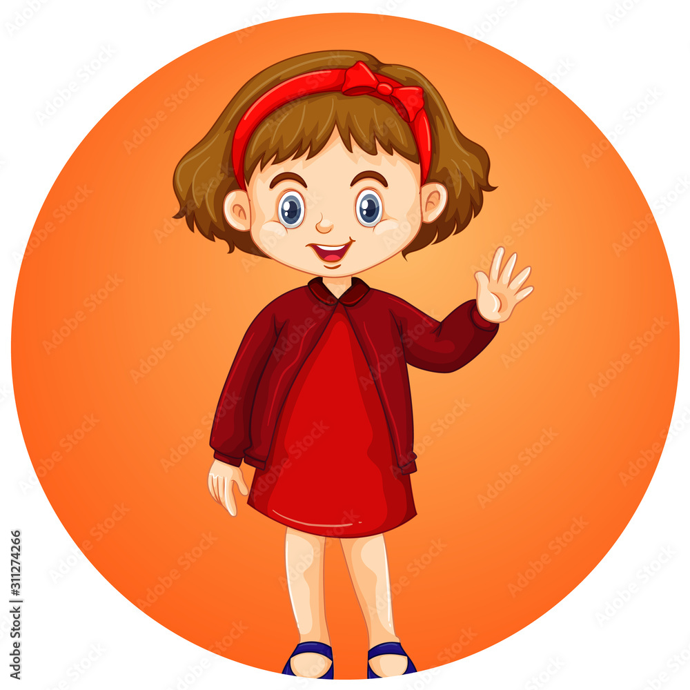 Cute girl on round background Cute girl on round background