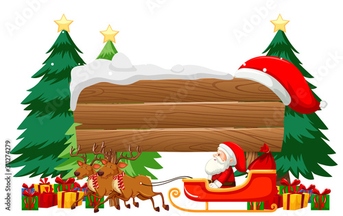 Christmas theme with Santa on the sleigh