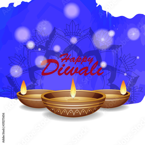 Background with mandala pantern for happy diwali festival