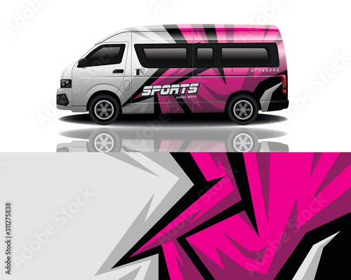 Van car decal wrap  vector design for company photo