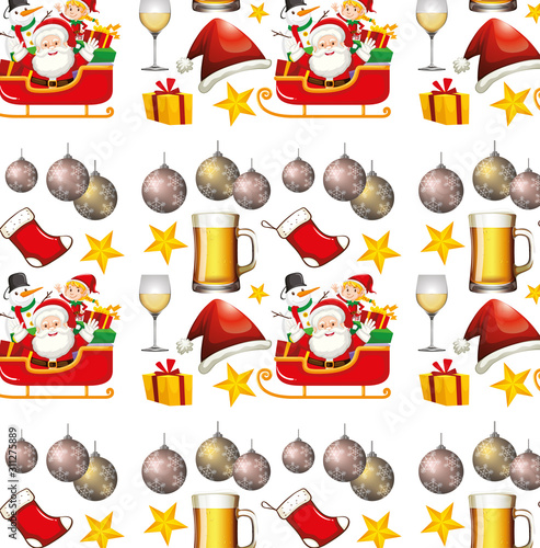 Seamless background design with christmas theme