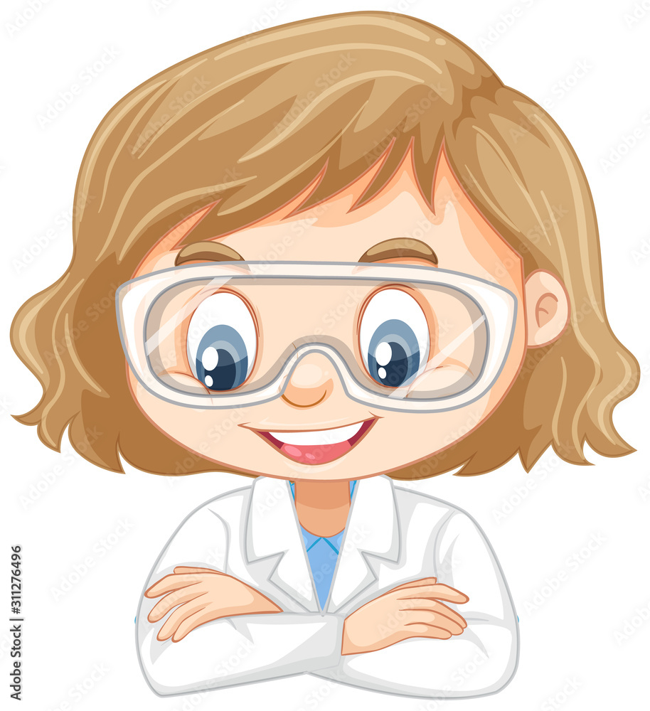 Girl wearing goggles on white background Girl wearing goggles on white background