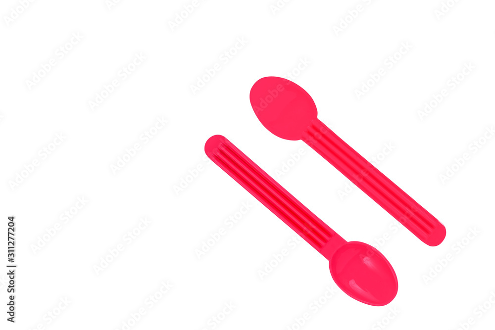 Colorful plastic spoons isolated on white background Colorful plastic spoons isolated on white background
