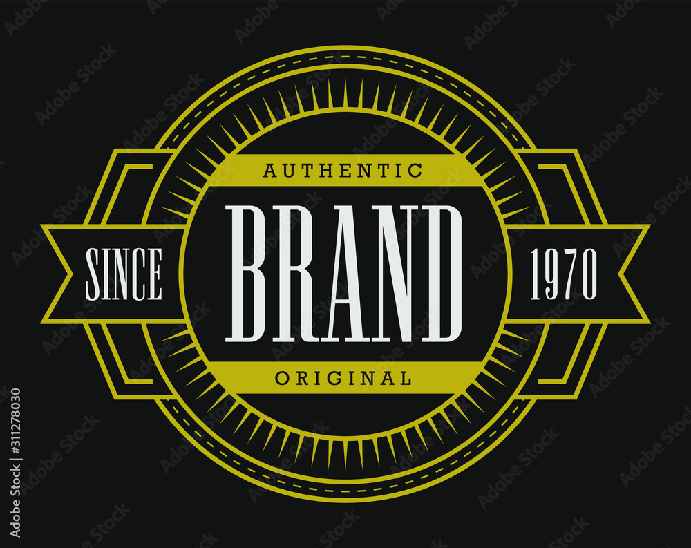 Retro Vintage Badge Ornamental Insignia for Logo and Brand