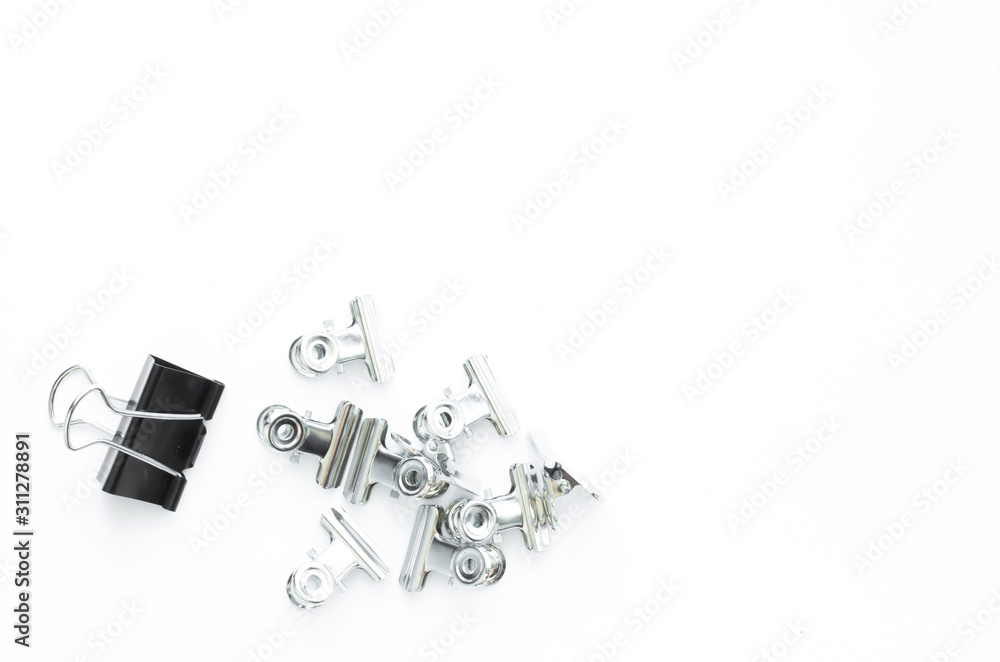 Paper clip on white background with copy space. Paper clip on white background with copy space.