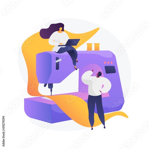 Professional sewing classes. Vocational education, clothes manufacturing, seamstress training. Handmade clothing production. Dressmaking courses. Vector isolated concept metaphor illustration