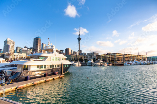Auckland City New Zealand. Biggest city in New Zealand North Island. New Zealand financial district and business office buildings. © Skyimages