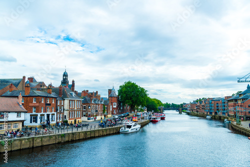 York, Yorkshire, United Kingdom - SEP 3, 2019: York City with River Ouse in York UK.