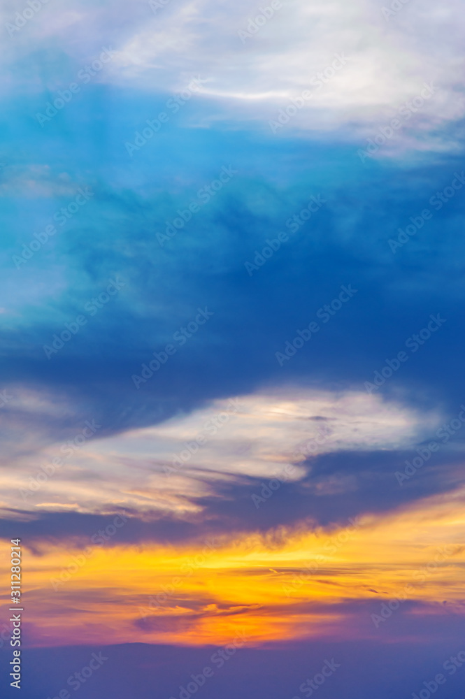 Abstract sky with cloud and color of sunset or sunrise