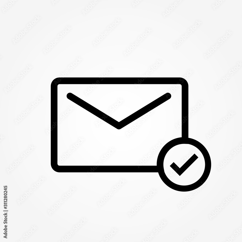 Check message flat sign icon design vector illustration. Check message flat sign icon design vector illustration.