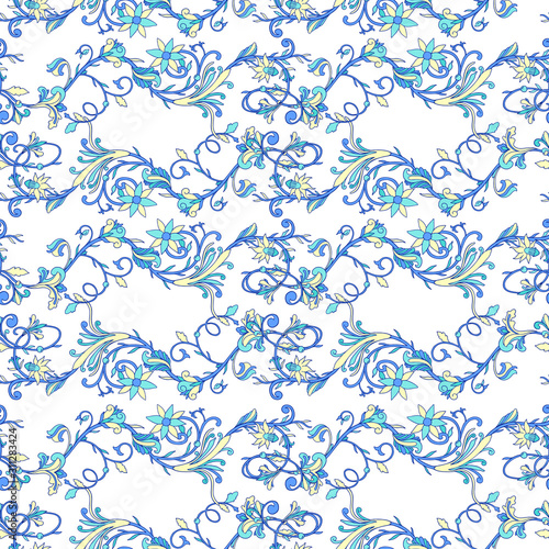 Seamless pattern nature vintage style.Floral classic ornament.Design for home decor, fabric, carpet, wrapping