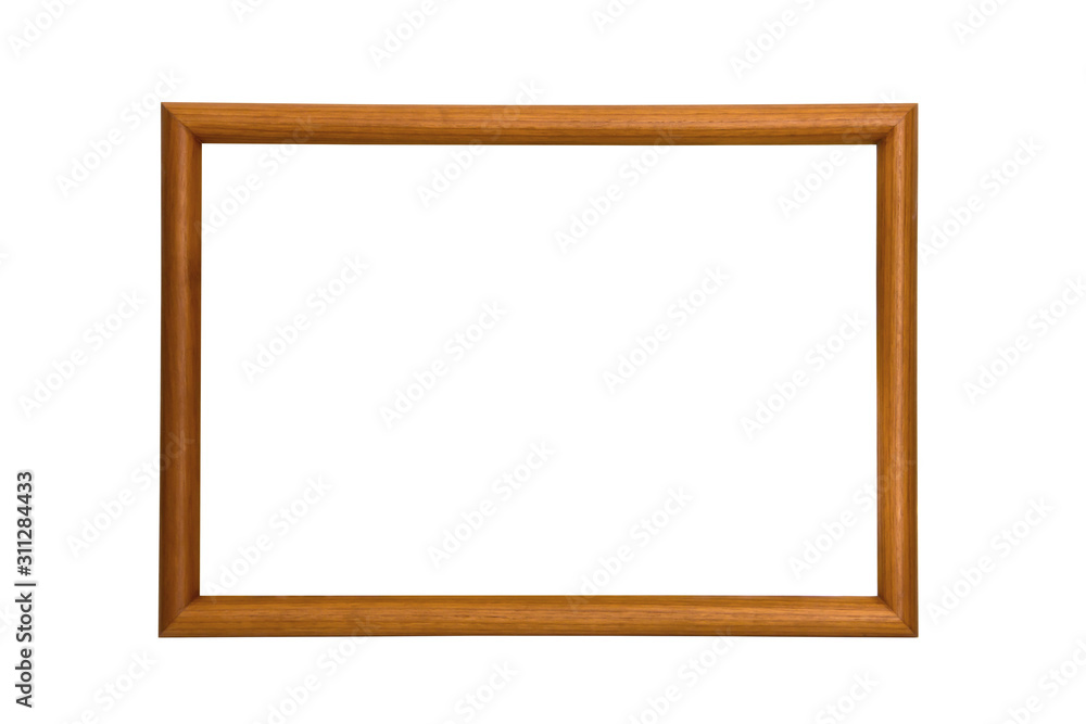 Single Wooden picture frame isolated on white background Single Wooden picture frame isolated on white background