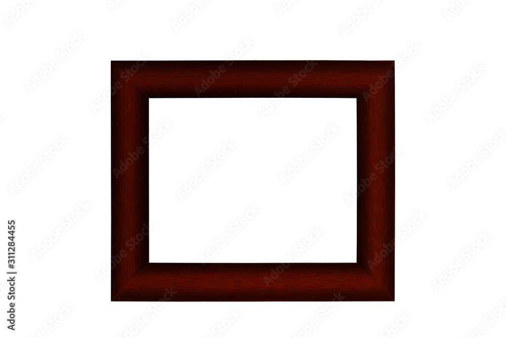 Single Wooden picture frame isolated on white background Single Wooden picture frame isolated on white background