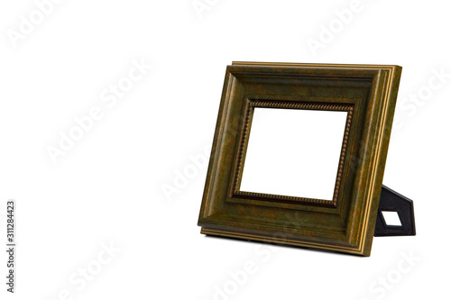 Wooden picture frame with stand