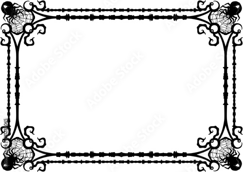 Goth spiders frame/ Decorative frame with spiders and web corners