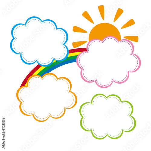 太陽と虹と雲