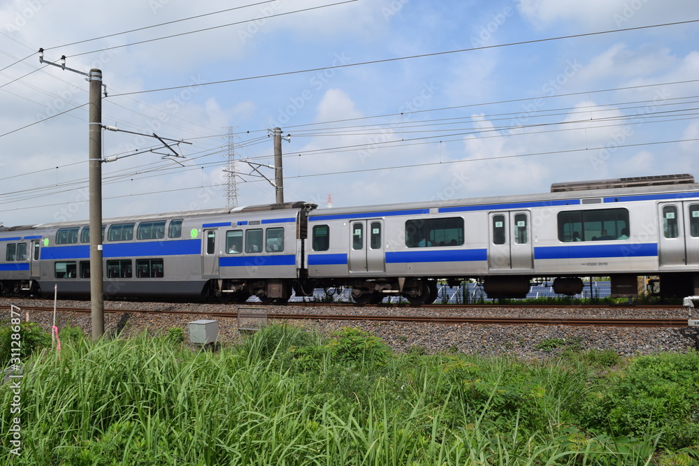 Obraz premium 走行中の列車