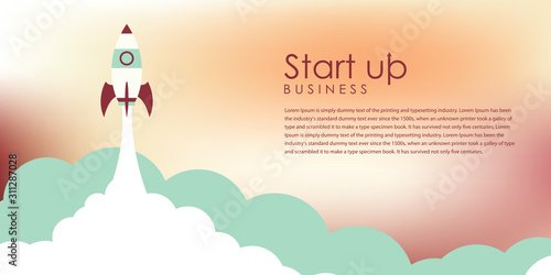Launch your business concept banner