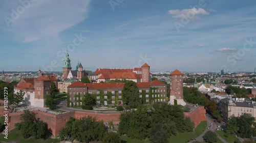 Wallpaper Mural Circling drone shot of Wawel Castle in Krakow in Poland Torontodigital.ca